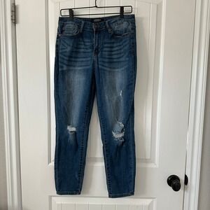 Judy Blue Distressed Relaxed Fit Jeans Medium Wash‎ Denim Size 31
